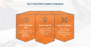 Overview of the top 5 HVAC services in Mesquite, focusing on Trane installers with competitive pricing and excellent service.