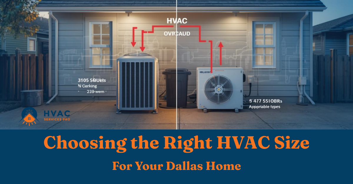 Image illustrating HVAC sizing considerations for homes in Dallas, emphasizing the importance of proper equipment selection.