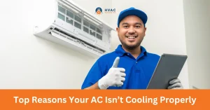 Infographic titled Top Reasons Your AC Isn’t Cooling Properly, listing common AC issues and solutions.
