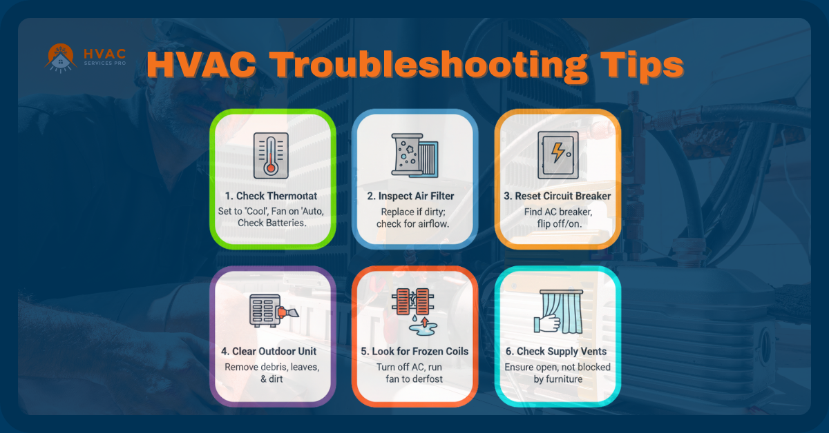 Image of HVAC troubleshooting tips for homeowners, featuring essential advice for maintaining heating and cooling systems.