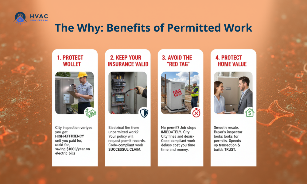 Infographic highlighting the advantages of permitted work, emphasizing its positive impact on employment and well-being.