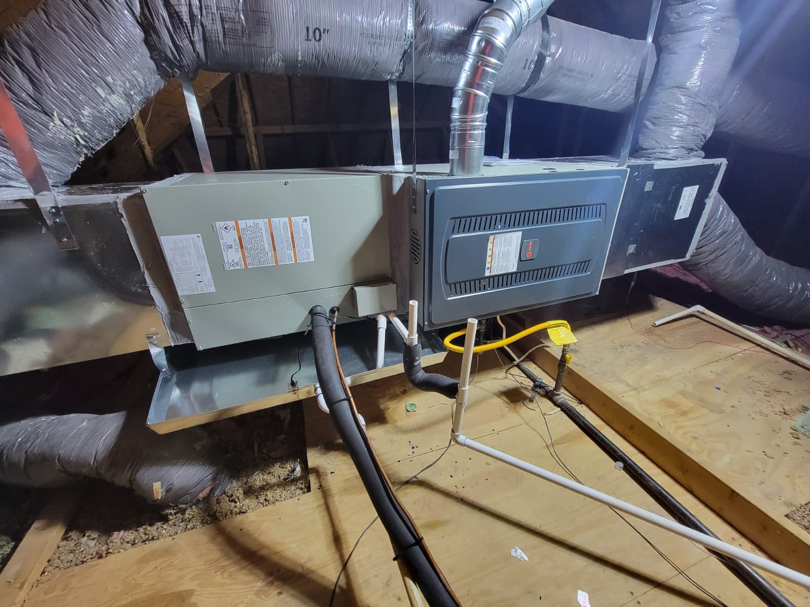 Plano HVAC attic installation
