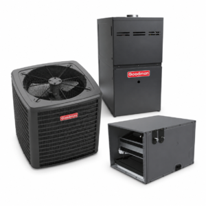 4 Ton Goodman 14.3 SEER2 gas HVAC system with condenser furnace and horizontal coil